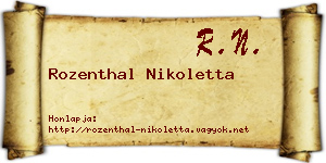 Rozenthal Nikoletta névjegykártya
