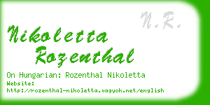 nikoletta rozenthal business card